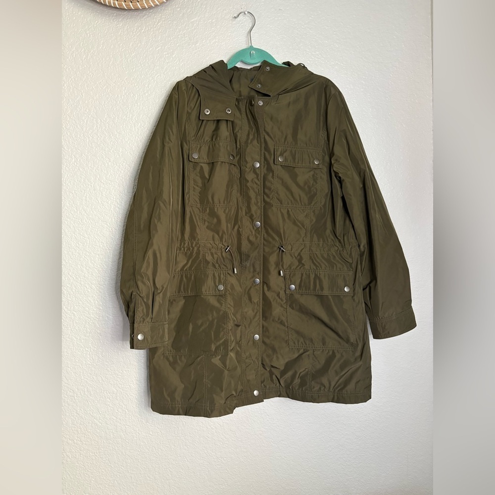 Pendleton Techrain Hooded Anorak Coat Olive Green Size XL